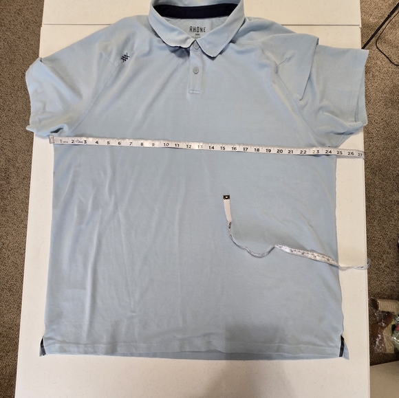 Rhone Light Blue Regata Pique Performance Golf Polo Men's XXL - Picture 3 of 7